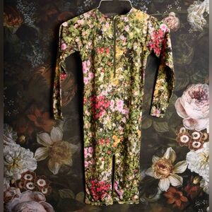 Romey Loves Lulu floral one-piece rashguard swimsuit size 10t